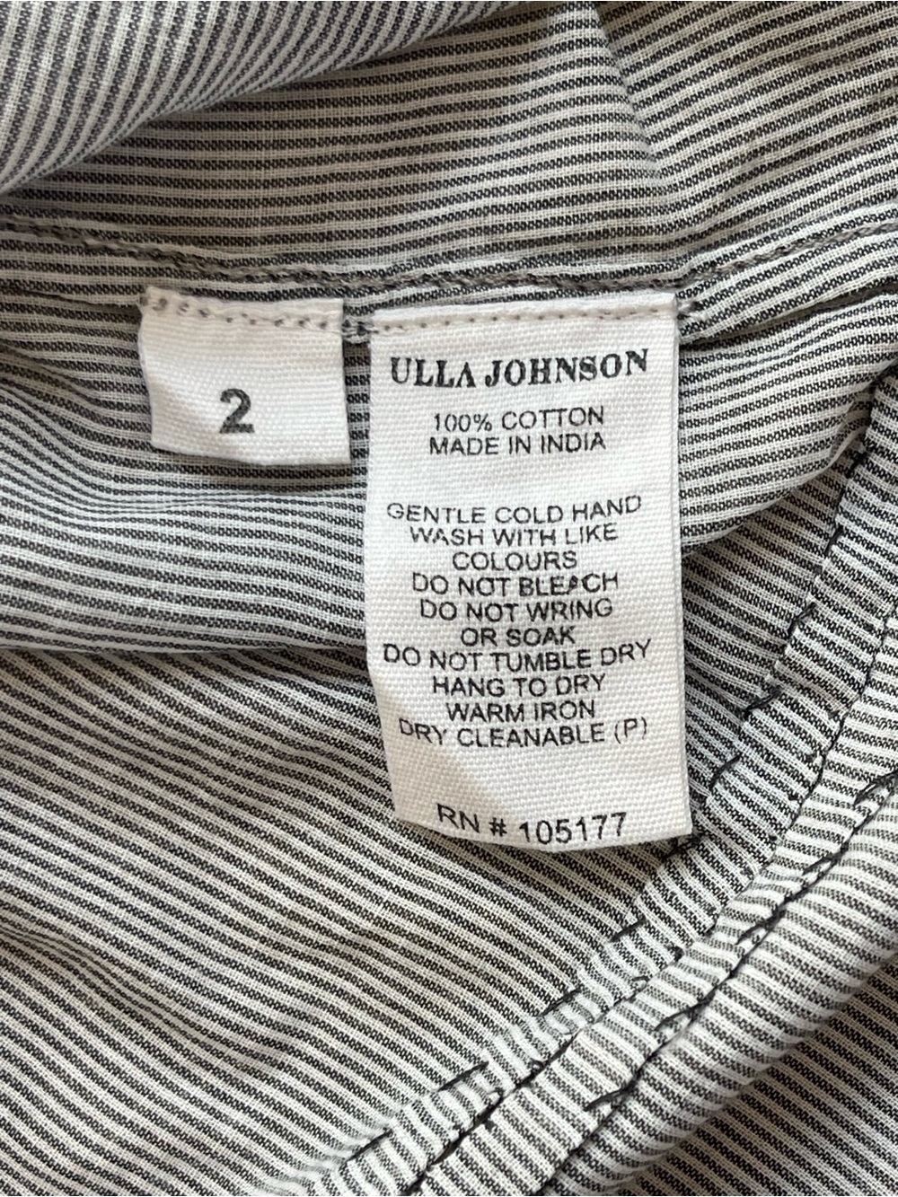 Ulla Johnson Light Blue Striped Tassel Flutter Sleeve Top - Picture 5 of 5